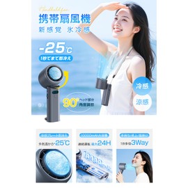 Portable Fan, Cooling Sensation, Handy Fan, 10,000 mAh, Super Large Capacity, Up to 24H Long Working Time, Equipped with Cooling Plate, 100 Levels of Wind Power Adjustable, 90° Folding, Handheld Fan