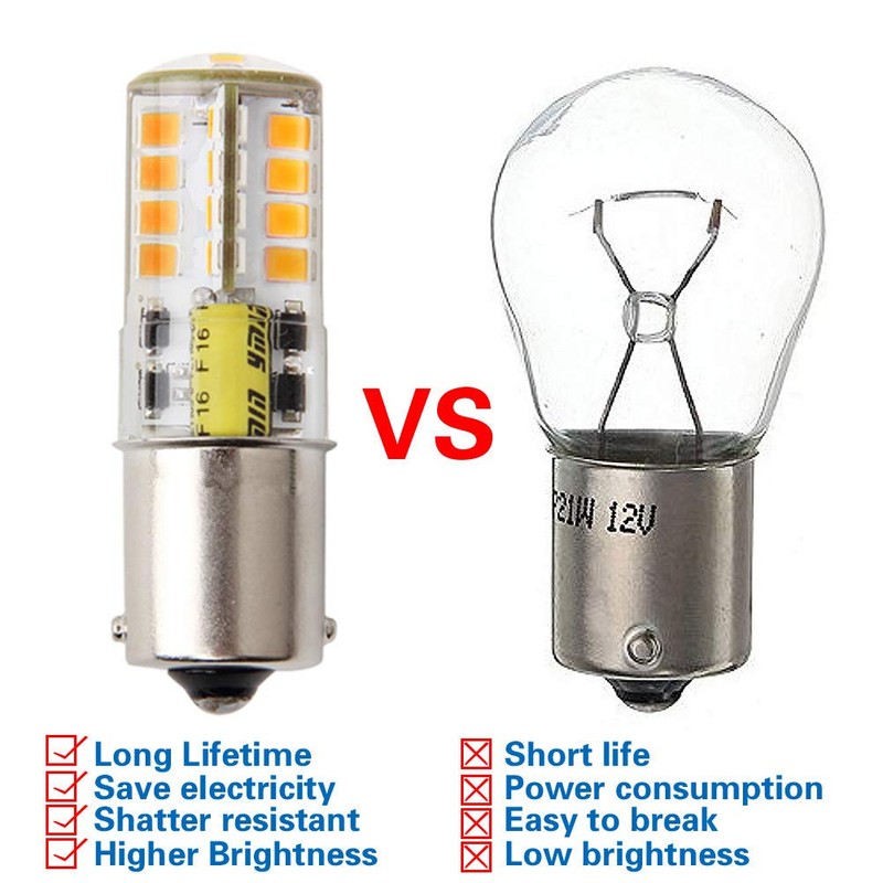 HRYSPN 4PCS BA15S LED bulb 12V, Waterproof bulb, 1141 1156