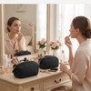 VitalBloom Large Capacity Waterproof Makeup Pouch Black Lightweight Multifunctional Makeup