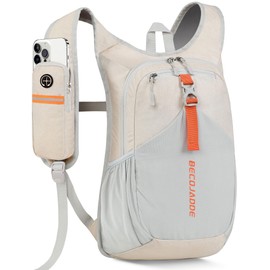 BECOJADDE 15L Hiking Backpack Men's Small Backpack Women's Lightweight Daypack Daypack Foldable Trekking Backpack for Camping Outdoor Hiking Travel, beige, 20 l