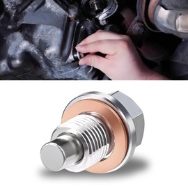 MLAHUIER Car Magnetic Oil Drain Plug, M14 x 1.5 Stainless Steel Oil Pan Drain Nut Bolt with 5 Crush Washer Gaskets, Leak-Proof Oil Filter Plug Replacement for Honda, Ford, GM, Hyundai, KIA and Accord