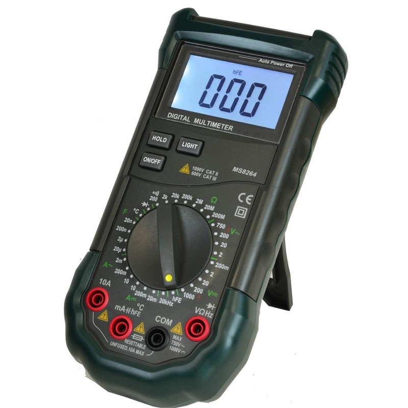 Mastech MS8264 Backlit 30-Range Digital Multimeter with Temperature Measurement (01DMMS8264)
