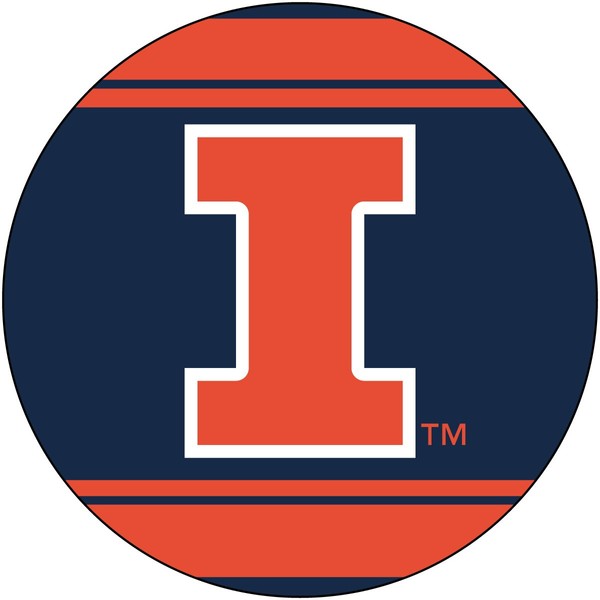 R and R Imports Illinois Fighting Illini 4 Inch Round Magnet