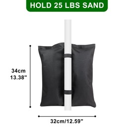 4 Pack Gazebo Sand Weights, Heavy Duty Sandbag Weights, Sand Weight Bags for Pop up Canopy Tent, Patio Umbrella, Parasol, Trampolines Weighted Feet Bag, Black