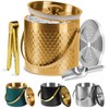 Ice Bucket, Ice Bucket with Silicone Sealing Ring Double-Wall Vacuum