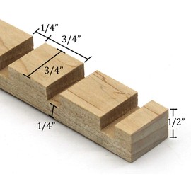 1/2" x 3/4" Maple, Hardwood, Dentil Molding, Decorative Trim (6, 3 ft.)