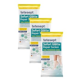 tetesept Sofort Glätte Repair Socken mit Biotin, Sheabutter Pantheon & Avocadoöl - für Fuss, Fersenrisse und Nagel - 3 x 1 One Size Paar