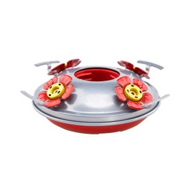 LaElvish Garden Upgraded Replacement Metal Base, Fits LaElvish Garden Hummingbird Feeders ONLY, No Leak No Rust, Safe for Hummingbird, Silver+Red Feeding Ports, Containing 1 Metal Base