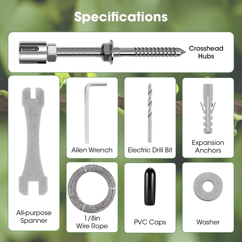 RiaYer Professional T316 Stainless Steel Wire Trellis Kit for Climbing