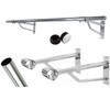 32mm 5ft GARMENT CLOTHES RAIL WALL MOUNTED HANGING RAIL DISPLAY