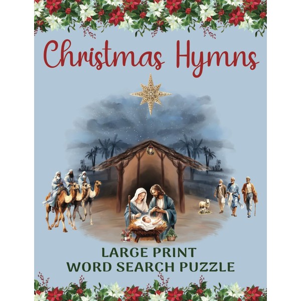 Christmas Hymns Word Search Puzzle Large Print: Featuring all your