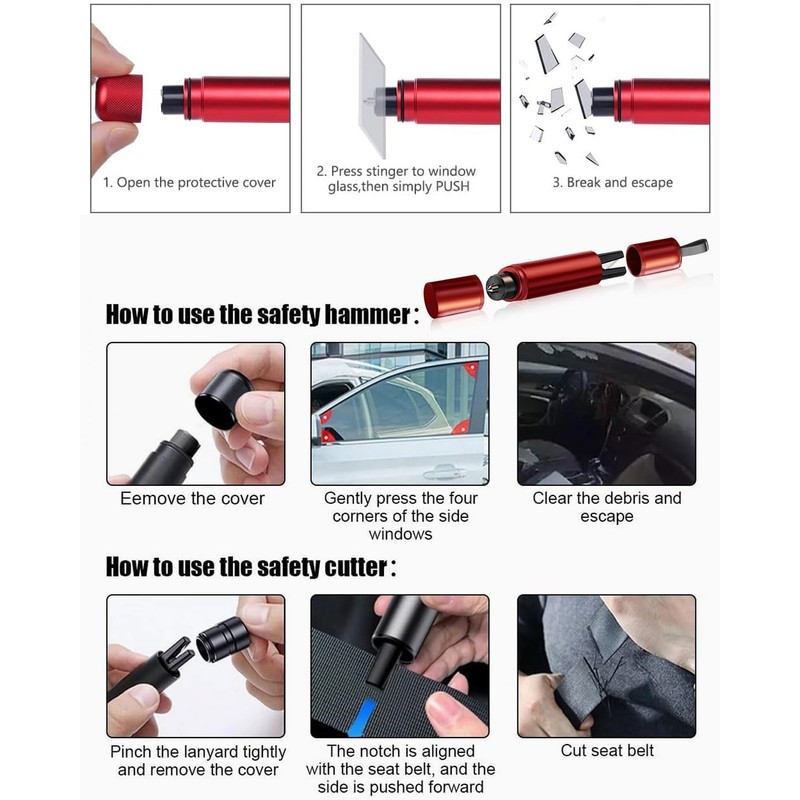 SCJJZ 1 Stück notfallhammer auto,Gurtschneider Notfallhammer,Nothammer Auto Mit Gurtschneider,Notfallhammer Auto,sind