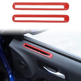 Voodonala Door Air Conditioner Vent Door Vent Ventilation Outlet Garnish Trim for 2011-2024+ Dodge Charger Interior Accessories, ABS Red 2pcs
