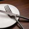 Hammered Black Stainless Steel 20-Piece Flatware Set