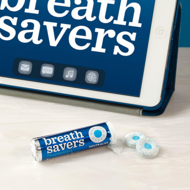 BREATH SAVERS Peppermint Flavored Sugar Free Breath Mints Rolls, 0.75