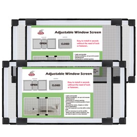 FLYZZZ Expandable Window Screens (25 * 40, White) 2Packs Adjustable Window Screen, Replacement Window Screen for Window, Window Mesh Screen, Window Net Screen