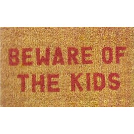 Calloway Mills 120231729 Beware of The Kids Doormat, 17" x 29", Natural/Red
