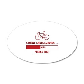 CafePress Cycling Skills Loading 22X14 Oval Wall Peel 20"x12" Oval Wall Decal, Vinyl Peel, Reusable Cling