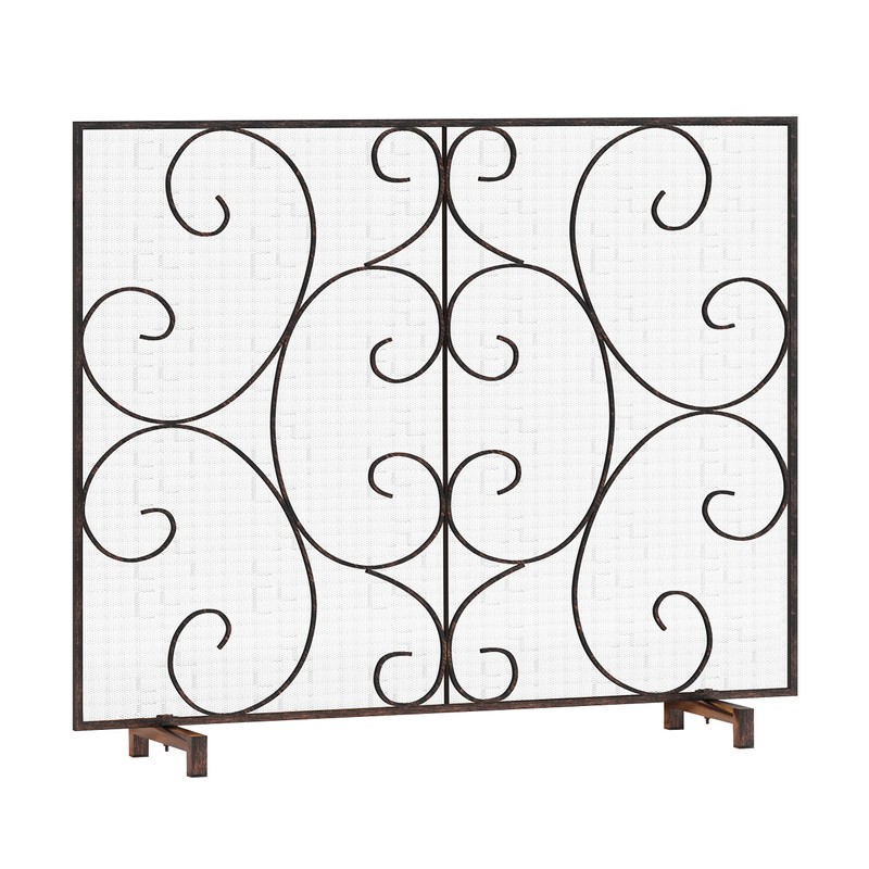 Kingson Single Panel Decorative Flat Fireplace Screen Cover Handcrafted Durable