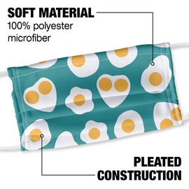 Popfunk Sunny Side Eggs Pattern 1-Ply Reusable Face Mask Covering, Unisex