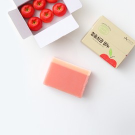 Cheongsong Apple Natural Soap 90g (CP+MP Soap) Fragrant Cheongsong Apple Fragrance / 청송사과 천연비누 90g (CP+MP비누)향긋한 청송사과향