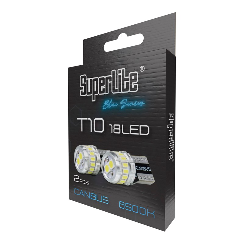 Superlite Set of 2 T10 Bulbs with 18 Leds from