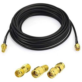Superbat RF coaxial SMA Male to SMA Female Bulkhead RG174 3ft Cable + 3pcs RF Coax SMA Adapter Kit for SDR Equipment Antenna Ham Radio,3G 4G LTE Antenna,ADS-B,GPS and etc
