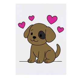 'Puppy Love ' Temporary Tattoo - Water Resistant, Skin-Safe, Non-Toxic Transfer (TO00086257)