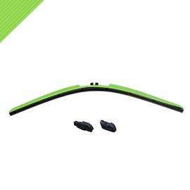 AutoTex Clix Wipers - Green Carbon Fiber Automotive Wiper Blades - Universal Clip On Replacement Windshield-Wipers - All-Weather - Single Blade (28")