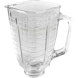 HQRP Glass Square Replacement Blender Jar Set, 4.5" Top Compatible with Oster Osterizer Blender Models, 5-Cup, 1.25L Pitcher, 0.33 Gallon Capacity, White Lid