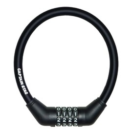 キャプテンスタッグ(CAPTAIN STAG) 自転車 鍵 ロック 4ダイヤルワイヤーロック ワイヤー長30cm/φ12mm/周長41cm 可変式ダイヤル ストレート ブラック Y-4337