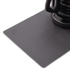 S&T INC. Coffee Mat, Silicone Mat for Coffee Maker and Espresso Machine, Coffee Maker Mat for Countertops, Silicone Grey, 12 in. x 18 in., 1 Pack