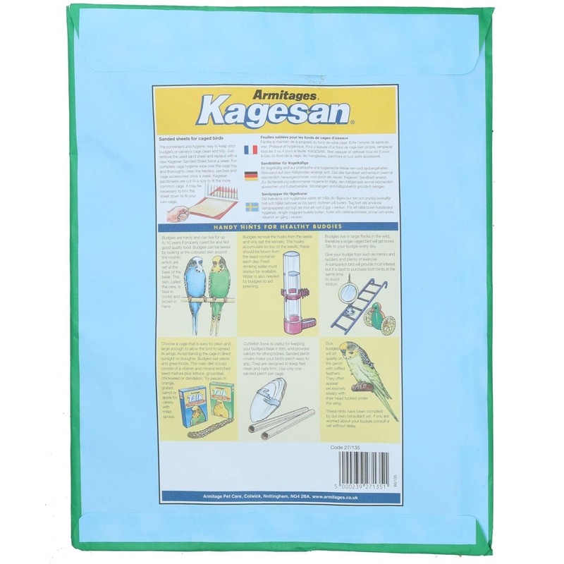 AB Tools 12 Sanded Sheets Sandpaper Cage Lining Budgies Caged