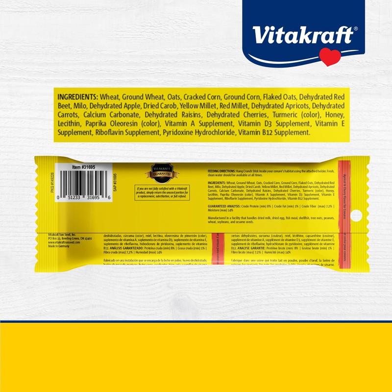 Vitakraft Crunch Sticks Apricot & Cherry Flavor Bird Treat for