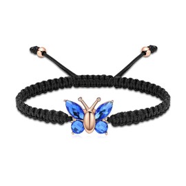 QGJNSGC Cremation Jewelry Butterfly Urn Bracelet for Human Ashes for Women Adjustable Memorial Keepsake Rope Bracelet