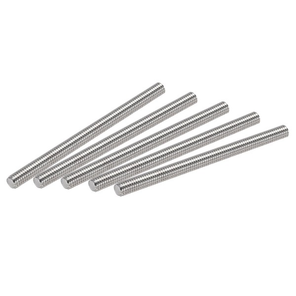 sourcing map 5Pcs M6 x 80mm Fully Threaded Rod 304