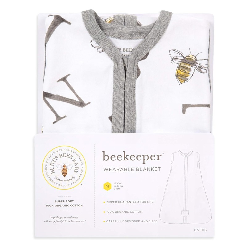 Burt's Bees Baby Beekeeper Wearable Blanket Winter, Organic Cotton Swaddle