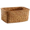 BIUDECO Seagrass Woven Cane Basket Small Wicker Storage Basket for
