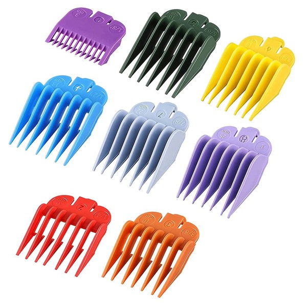 Hair Clipper Combs,8 Colorful Hair Clipper Combs,Hair Clipper Guide Combs,Replacement for Most Hair Clipper and Cutting Accessories