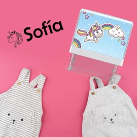 Sello Personalizado para Marcar Ropa - Carcasa Personalizada y Cinta Termoadhesiva Para Prendas Oscuras, Almohadilla para papeleria Gratis. Ropa escolar, Guarderias
