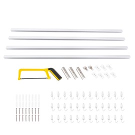 YIYIBYUS Curtain Track Kit With Hooks, Ceiling Mount Curtain Track Kit With Hooks, Wide Scalable for Space (White, 9-12ft)