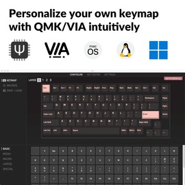 Keychron Q1 RGB Wired Custom Mechanical Keyboard, 75% Layout QMK/VIA Programmable Macro with Hot-swappable Gateron G Pro Brown Switch Double Gasket Compatible with Mac Windows Linux (Blue) -Version 2
