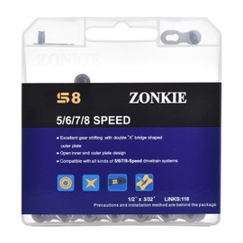 Bike Chain 5/6/7/8-Speed Bicycle Chain, 1/2 x 3/32 Inch, 118 Links