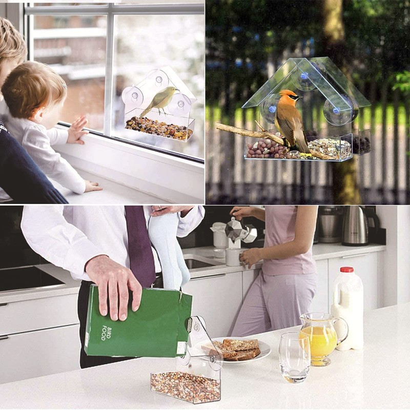 Winfred Window Bird Feeder with 3 Extra Strong Suction Cups
