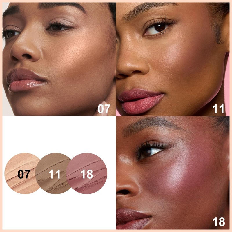 FOCALLURE 3PCS Cream Contour Stick - Highlighter Bronzer Blush Set