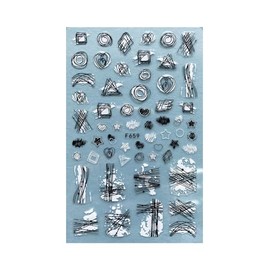 Autumn Palm Maple Leaf Banana Beach Flamingo Fish Self Adhesive 3D Nail Stickers F659 Black White Nail Wraps Stickers Manicure Supplies for Women Nails Full Long Lasting Easy Apply and Remove