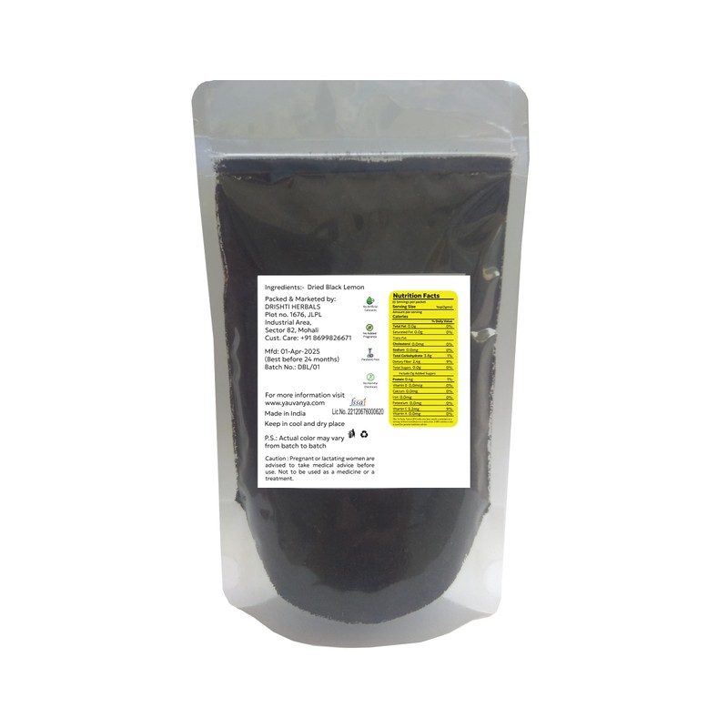 Yauvanya Black Lemon Powder - 100 gms, Mediterranean Seasoning for