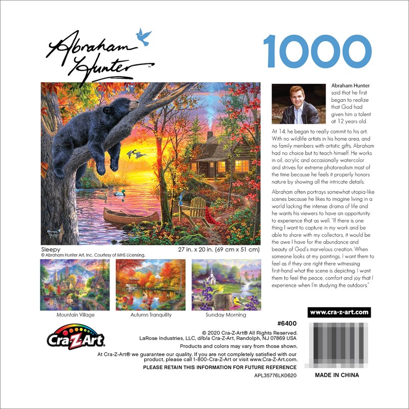 RoseArt Abraham Hunter Jigsaw Puzzle 1000pc Sleepy