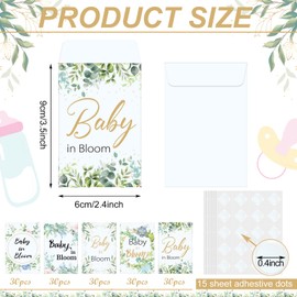 150 Pcs Baby Shower Packet Party Favors Baby in Bloom Self Adhesive Packets Baby in Bloom Envelopes Mini Packets for Guests Baby in Bloom Greenery Packets for Baby Shower Party