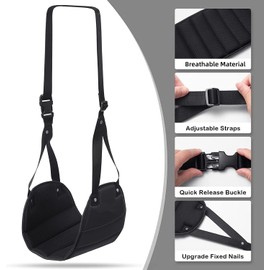 Airplane Foot Rest,Portable Travel Footrest Flight Carry-On Foot Rest Adjustable Height Foot Rest Travel Accessories Footrests Hammock,Black